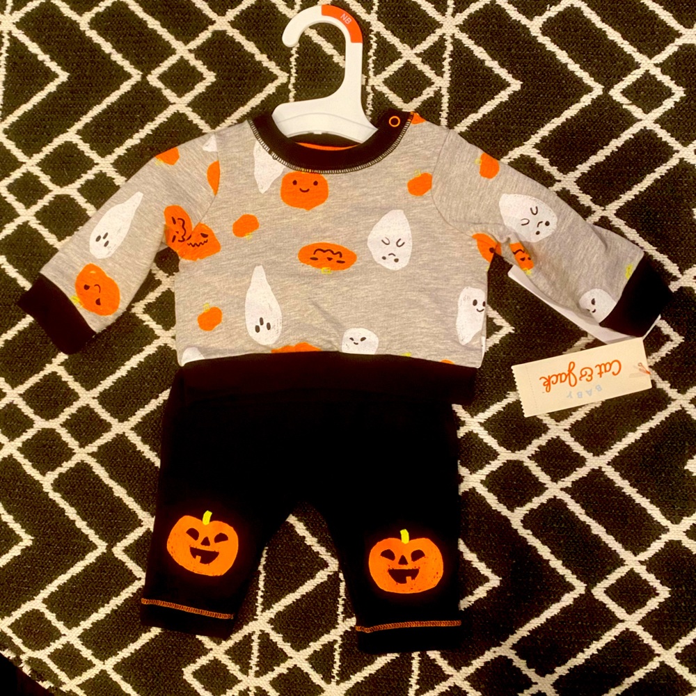 Baby Cat and Jack - Halloween Pumpkin Ghost Set